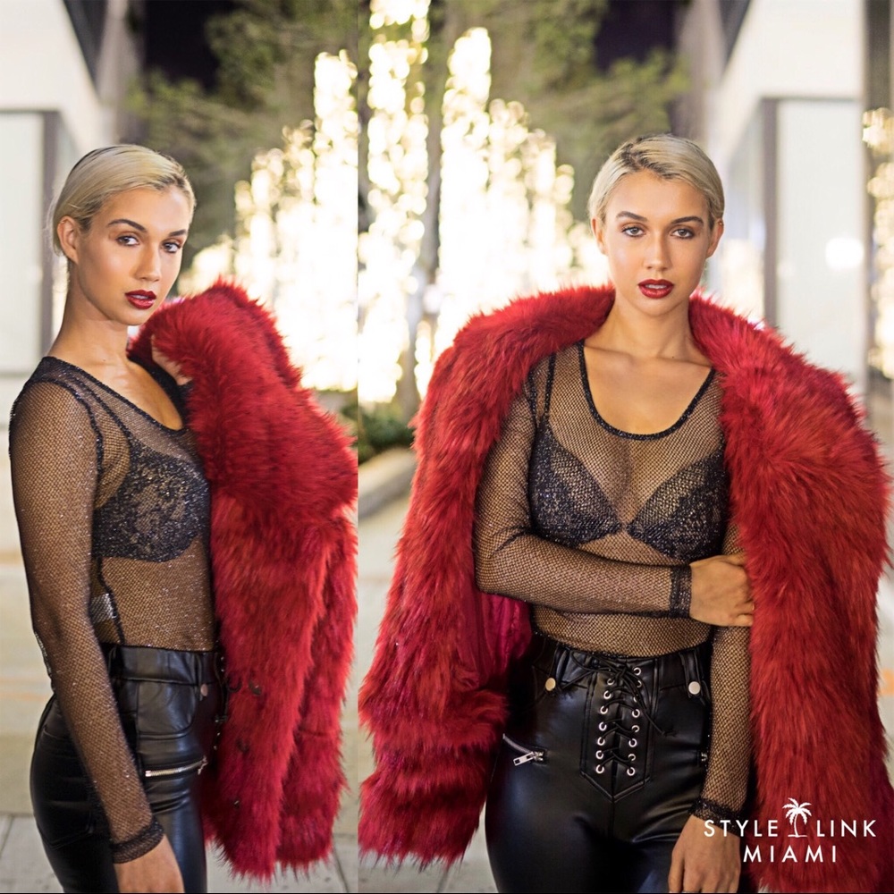 Red Faux Fur Jacket